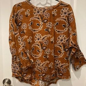 Earthy, boxy gauze top (L)